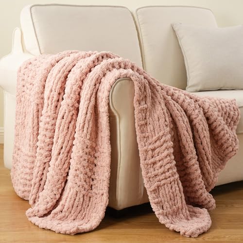 Pink Throw Blanket for Couch, 50"x60" - color: Pink