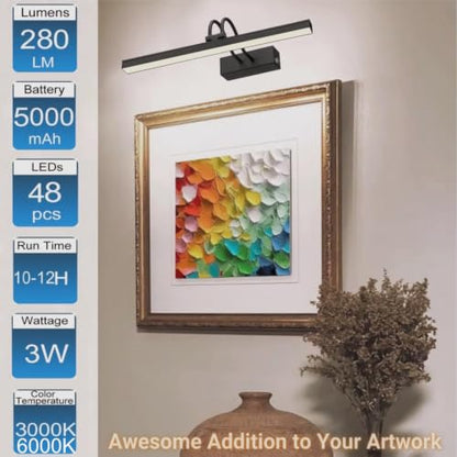 Rechargeable Picture Light with Remote, 13", Black - color: Painted Black, size: 13 inches
