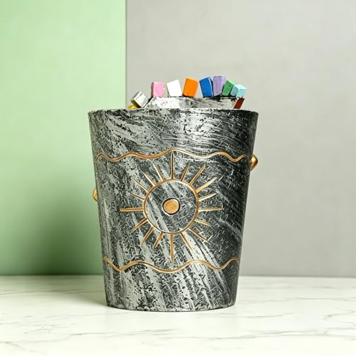 Picasso Abstract Face Planters Flower Pots, Handmade Resin Pots for Plants - color: Gray