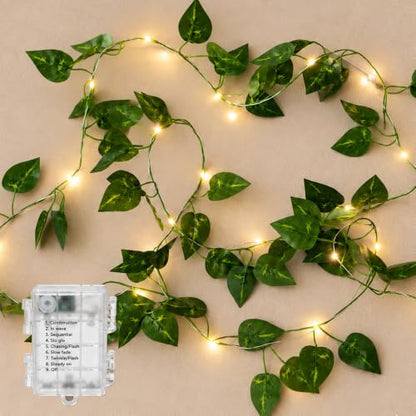 Vine Fairy Lights, 6.5FT 40 LEDs Pothos String Lights Indoor, 2 Pack - color: Pothos, size: 6.5 ft-20 LED-2 pack