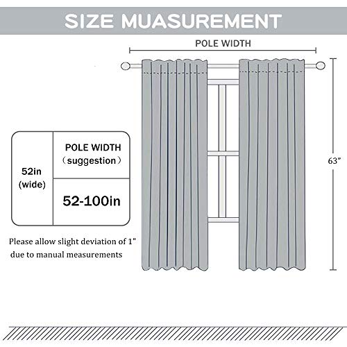 DUALIFE Grey Sheer Curtains 63 Inch Length,Faux Linen Semi Sheer Curtain Drapes for Living Room Bedroom Nursery Kitchen Bathroom Privacy Voile Window Treatment Panels,Gray,52 x 63 Inches,Set of 2 - color: Grey, size: 52"W x 63"L (Pack of 2)