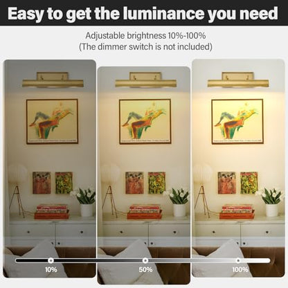 Art Picture Wall Sconce,Linear Artwork Display Wall Lights - color: Gold, size: 18"-3 Bulbs