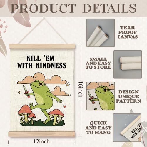 VGXKJIIOD Funny Retro Frog Meme Wall Art Decor 12x16 Hanging Poster - color: Frog