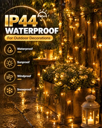 Fairy Lights Battery Operated 2Pack - Total 98FT 300LED String Lights - color: Warm White