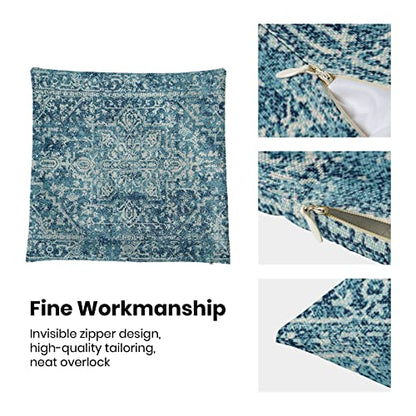 Teal Carpet Pattern Boho Pillow Covers 16x16 Set of 2 - color: Boho-5, size: 16" x 16" (Pack of 2)