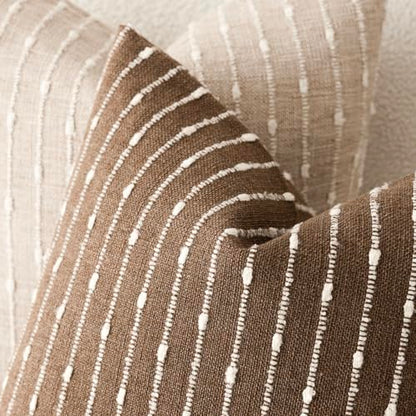 Foindtower Boho Striped Boucle Lumbar Throw Pillow Covers 12x20 Inch Brown - color: Brown, size: 20" x 12" (Pack of 2)