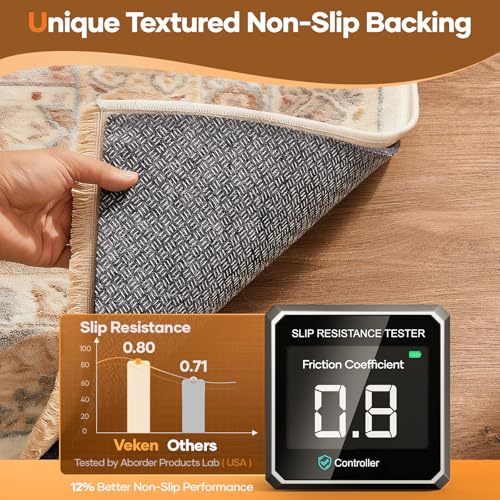 Veken 2 x 6 Ft Non Slip Cushioned Rug Pad Gripper, Felt and Silicone Backing, 1/4 inch Thick Runner Carpet Liner Protector Mat for Area Rugs and Hardwood Floors, Light Gray