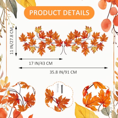 ShxTrade 2 Pcs Metal Tree Leaf Wall Decor, Maple Leaves Wall Sculpture - color: Style 1