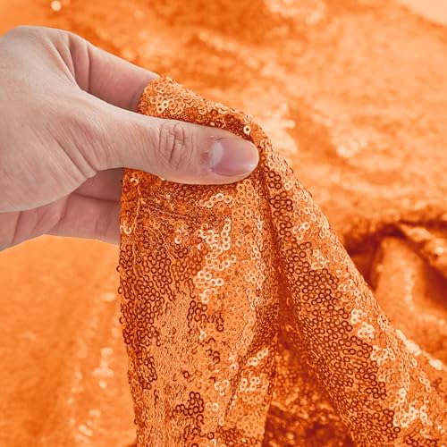 Pufogu 12 x 72 inches Orange Sequin Table Runner, 2 Packs - color: Orange