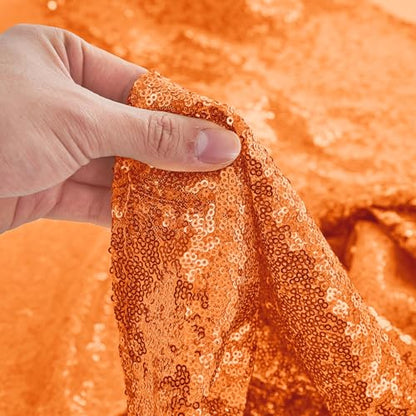 Pufogu 12 x 72 inches Orange Sequin Table Runner, 2 Packs - color: Orange