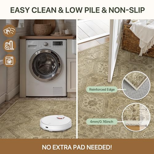 2x5 Runner Rug for Hallway Entryway Kitchen Rug Washable Runner Brown - color: Area Brown, size: 2' x 5' (Rectangular)