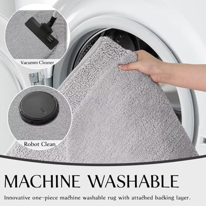 DEXDE Bathroom Rugs Non-Slip Mat for Bathroom Floor Shower,24x16 Gray