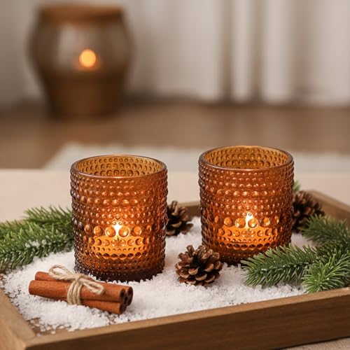 36 Pack Votive Candle Holders, Amber Candles Holders for Christmas - color: Amber