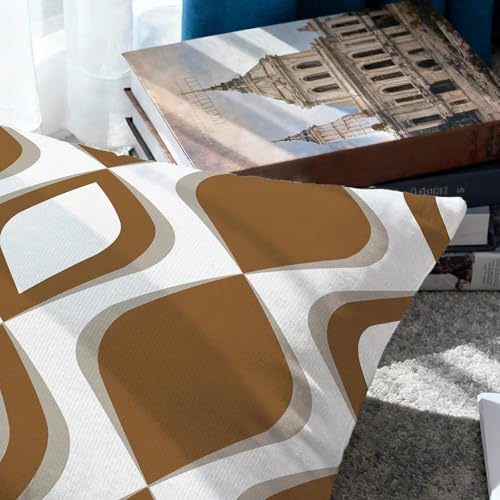 Hexagram Throw Pillow Covers 18x18, Brown Outdoor Pillow Covers Set of 4 - color: Coffee, size: 18" x 18" (Pack of 4)