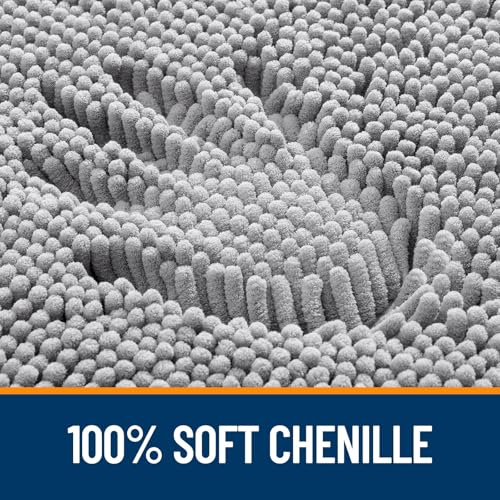 OLANLY Toilet Rugs U-Shaped 20x20, Soft Absorbent Chenille Contour Rugs - color: Grey, size: 20" X 20" Contour Rug