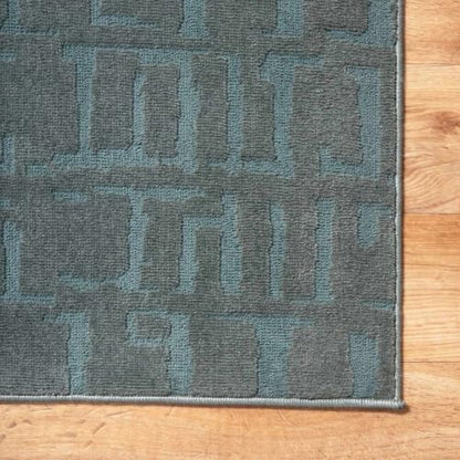 Hauteloom Galaxia Hallway, Kitchen Machine Washable Runner Rug - Modern Organic Geometric - Teal, Slate Blue, Dark Gray, Turquoise - 2'7" x 7'3" - color: Teal, Dark Gray, Turquoise / Dragan, size: 2'7" x 7'3" (Runner)
