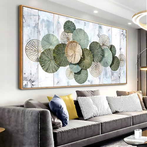 Wall Art Simple Wall Decor Green Canvas Painting Abstract Wall Art for Bedroom Living Room Dining Room Home Office Decor 20"x40" with Framed - color: 010-Basket, size: 40"L x 20"W