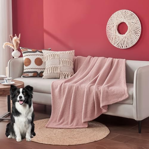 Ailemei Direct Knit Throw Blanket for Bed, Soft Thin Blankets for Sofa, Couch, Camping, Office Chair, Cozy Touch Lightweight Breathable Blanket All Season Use, Dusty Rose 50"×70" - color: Dusty Rose