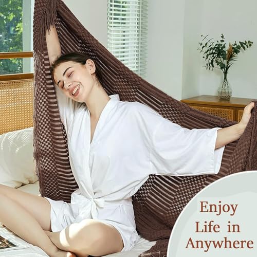 Blagic Soft Knitted Throw Blanket for Couch and Bed,Brown,50"x60" - color: Brown, size: 50 × 60 in