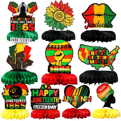 Juneteenth Decorations, Free-ish Since 1865 Honeycomb Centerpiece - style: Juneteenth Style