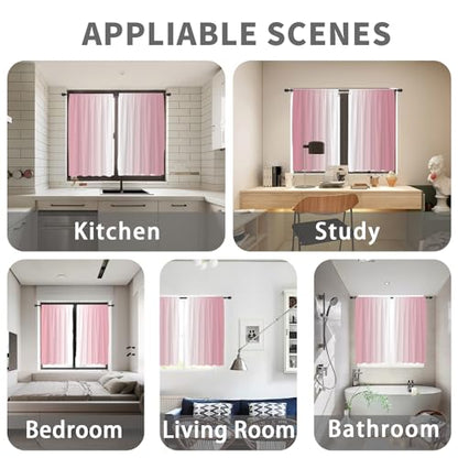 Pink White Curtains, Ombre, 2 Panels, 42" W x 63" L, Rod Pocket - color: Pink and White, size: 42"W x 63"L (Pack of 2)