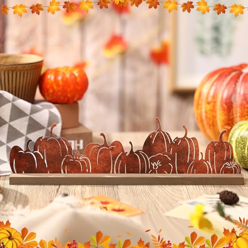 DoubleFill Fall Pumpkin Decorations for Home Office, Table Metal Sign - style: Fall Pumpkin