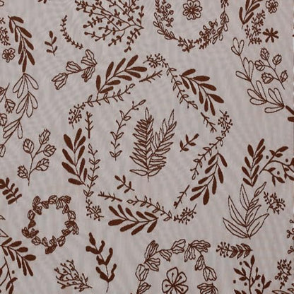 Kotile Brown Sheer Curtains 84 Inches Long, Floral Lace Window Panels - color: Brown, size: 52"W x 84"L (Pack of 2)