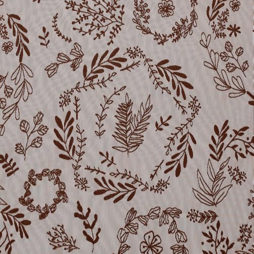 Kotile Brown Sheer Curtains 63 Inch Length, Floral Lace Window Panels - color: Brown, size: 52"W x 63"L (Pack of 2)