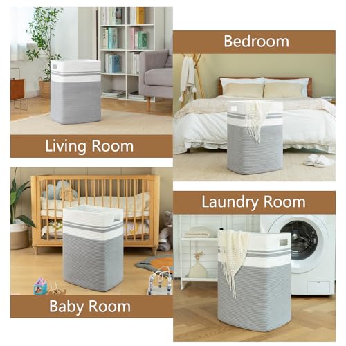OIAHOMY Laundry Hamper Collapsible Laundry Basket Clothes Organizer Gray - color: Gray, size: 16.5*13*22