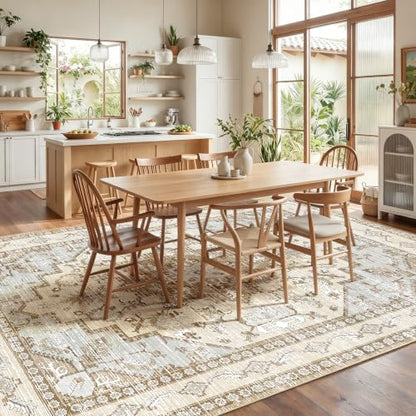 Area Rugs 8x10 Washable Non-Slip Large Boho Rug for Living Room, Beige Tan - color: Beige Tan, size: 8' x 10' (Rectangular)