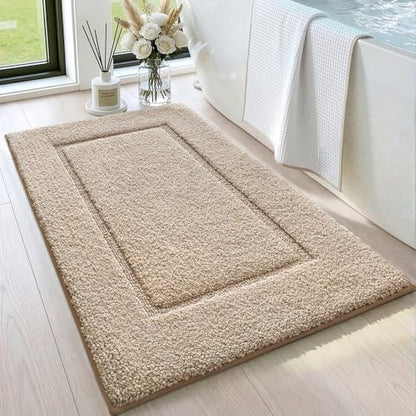 DEXI Bath Mat 32x20, Soft Absorbent Bathroom Rugs Non Slip, Beige - color: Beige, size: 32" X 20" (Rectangular)
