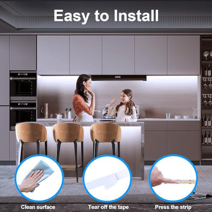 2 Pack 6.6Ft COB LED Strip Lights Battery Powered for Cabinet (Cool White) - color: COB Cool White