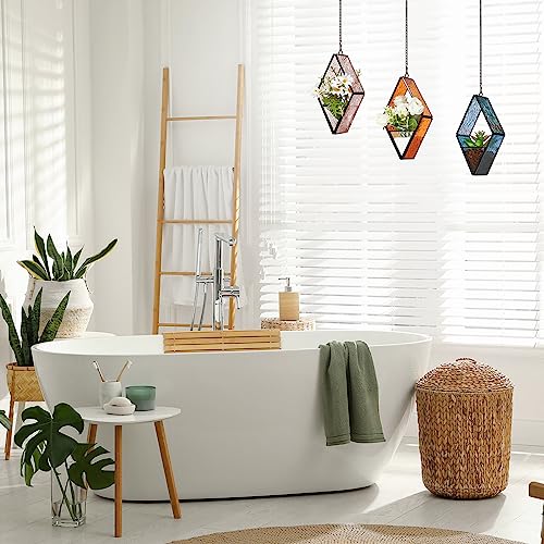 Yaomiao 3 Pcs Hanging Glass Planter, Glass Hanging Terrarium, Vivid Color