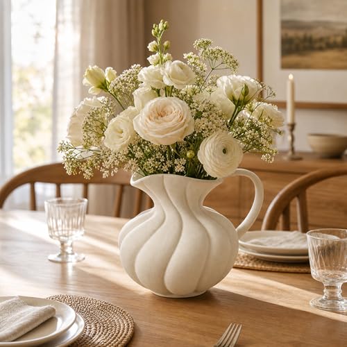 Large Ceramic Flower Vase Home Decor - Farmhouse Table Vases
