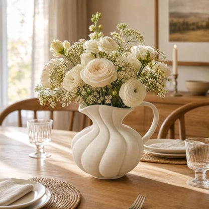 Large Ceramic Flower Vase Home Decor - Farmhouse Table Vases