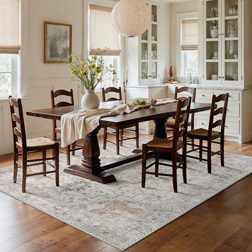GENIMO 5x7 Washable Area Rugs for Living Room, Non Slip, Light Taupe Brown - color: Light Taupe Brown, size: 5' x 7' (Rectangular)