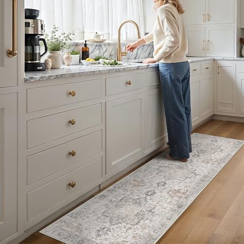 GENIMO 2x10 Washable Runner Rug Non Slip for Hallway, Light Taupe Brown - color: Light Taupe Brown, size: 2' x 10' (Runner)