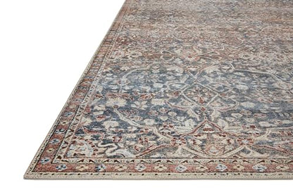 Loloi Chris Loves Julia Jules Denim / Spice 2'-0" x 5'-0" Accent Rug - color: Denim / Spice, size: 2' x 5' (Rectangular)