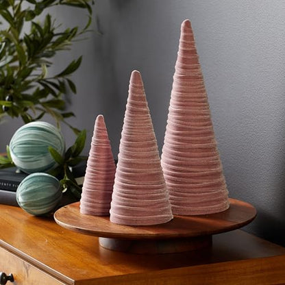 Your Heart's Content Blush Velvet Trees Set of 3 (Blush) - color: Blush