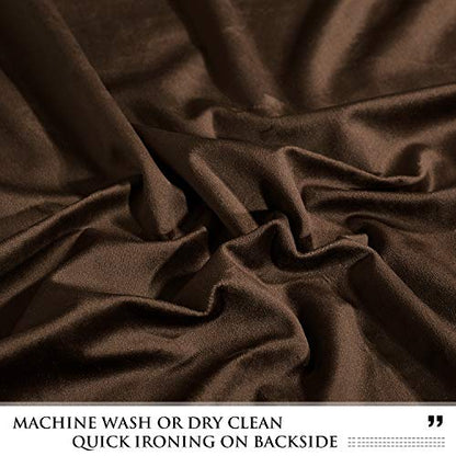 StangH Brown Velvet Valance Curtain for Bedroom W39 inches, 1 Panel - color: Brown, size: 39"W x 40"L (Pack of 1)