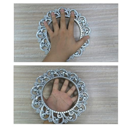 2pcs Silver Curtain Tiebacks, Round Drapery Holdbacks, 12 Crystals - style: 12 Crystals Silver