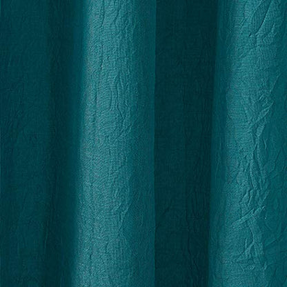 No. 918 Tayla Crushed Texture Semi-Sheer Rod Pocket Curtain Panel, 50" x 63", Marine - color: Marine Teal, size: 50"W x 63"L (Pack of 1)