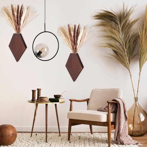 2 Pcs Wooden Wall Planters, Brown, Regular Style - color: Brown, style: Regular Style
