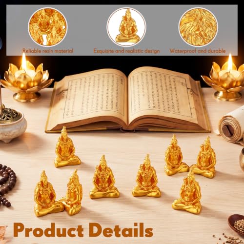 Yalikop 30 Pcs Mini Gold Shiva Statues Bulk Small Hindu Deity Figurines - style: Shiva