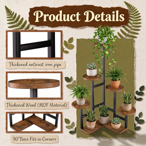 GEEBOBO 6 Tiered Plant Stand Indoor - color: 6 Tier-Brown