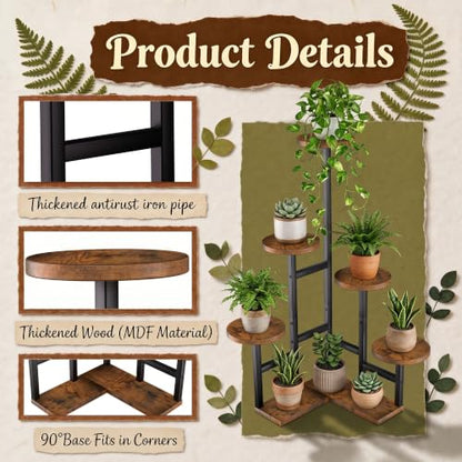GEEBOBO 6 Tiered Plant Stand Indoor - color: 6 Tier-Brown