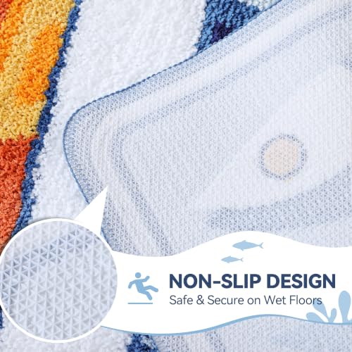 TRUEDAYS Sardine Bath Mat, Cute Bath Rugs for Bathroom 24x40 Inch, Blue - color: Blue, size: 24x40 inches (Rectangular)