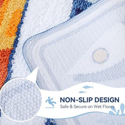 TRUEDAYS Sardine Bath Mat, Cute Bath Rugs for Bathroom 24x40 Inch, Blue - color: Blue, size: 24x40 inches (Rectangular)