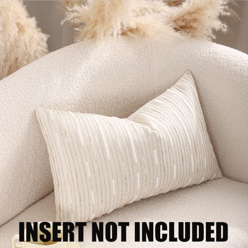 Boho Jacquard Throw Pillow Covers 12x20 Set of 2 Beige Khaki Grey - color: Beige+khaki+grey, size: 20" x 12" (Pack of 2)