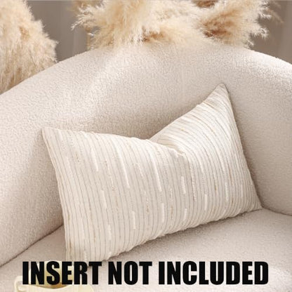Boho Jacquard Throw Pillow Covers 12x20 Set of 2 Beige Khaki Grey - color: Beige+khaki+grey, size: 20" x 12" (Pack of 2)